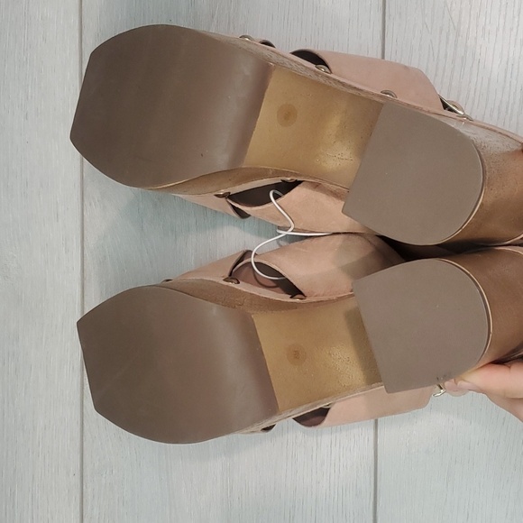 NEW Vince Camuto Women Jenevya Leather Block High Heels Suede Sandals shoes sz 8 - Picture 13 of 13